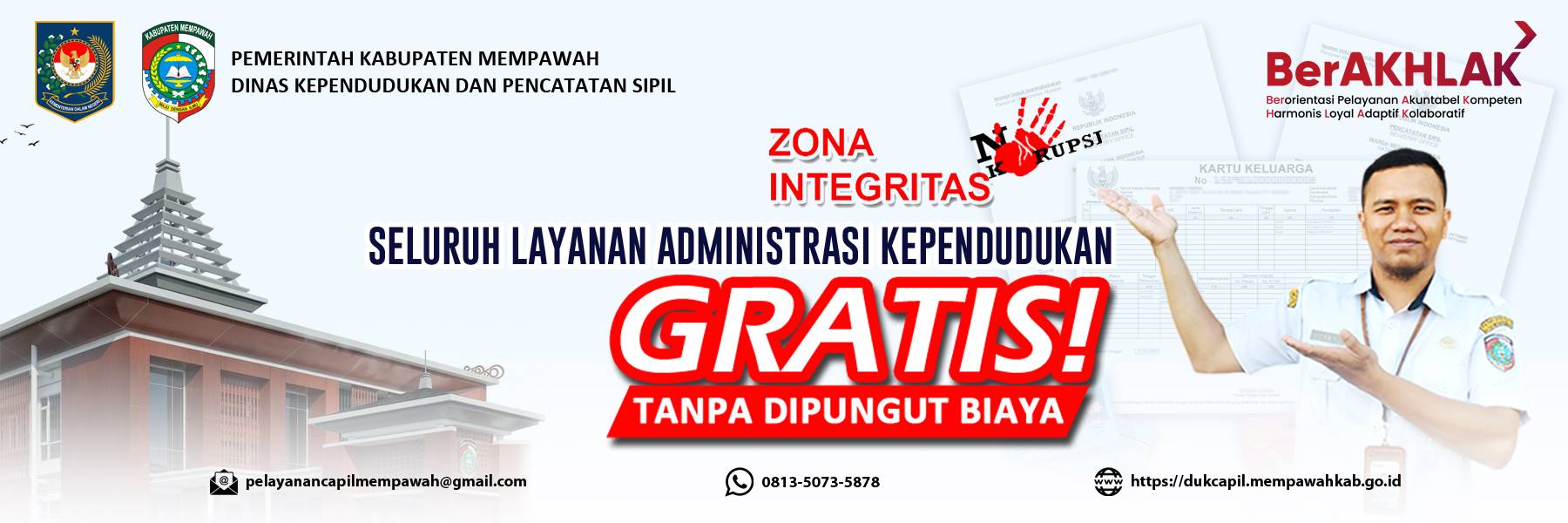 Semua Pelayanan Dafdukcapil Gratis